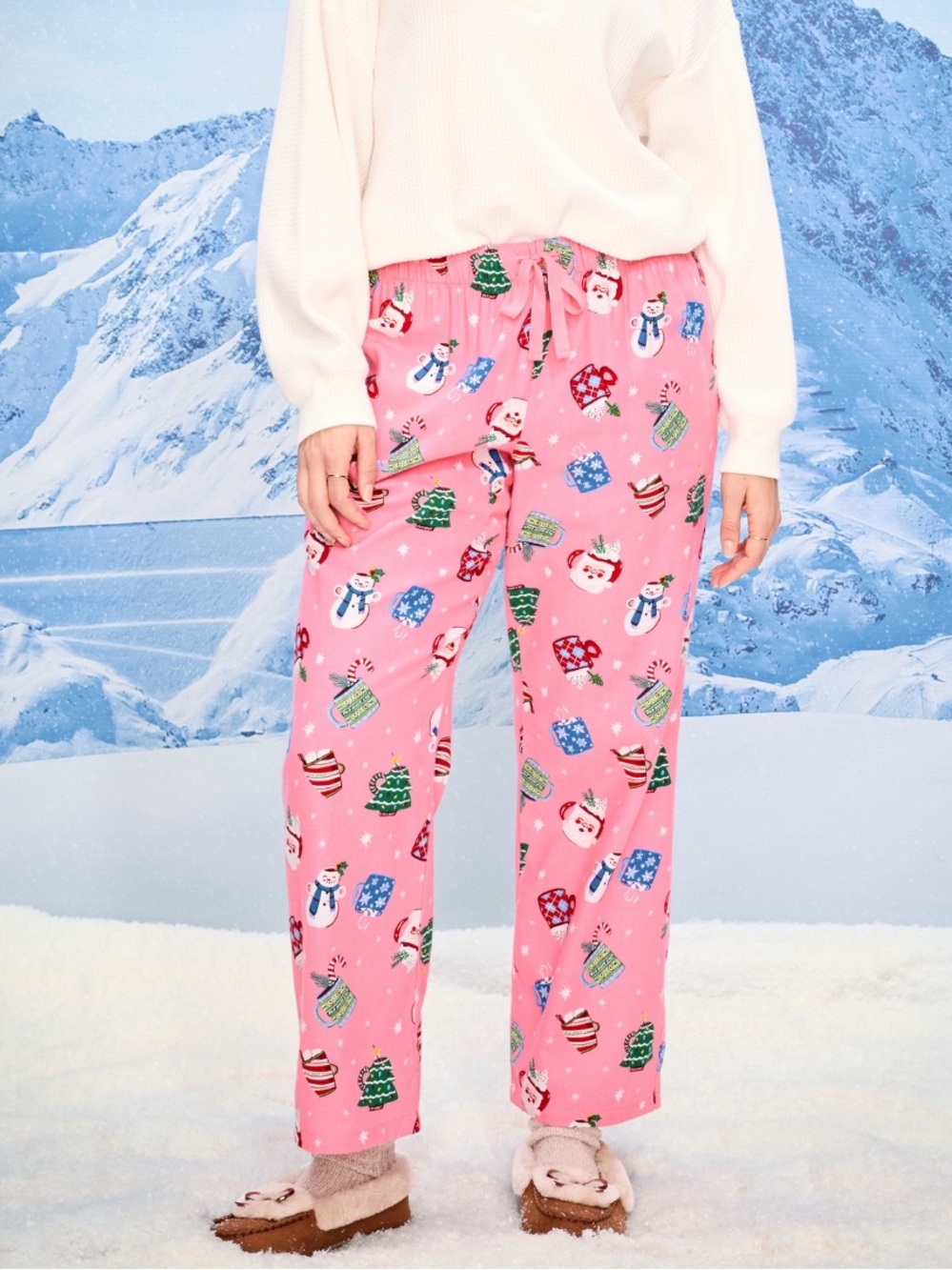 🆕 Old Navy Women's Mid-Rise Flannel Pajama Bottoms PJ Sleep Pants Pink L 12-14